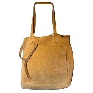 Madewell Medium Transport Tote: Corduroy Suede Edition - Mustard Yellow